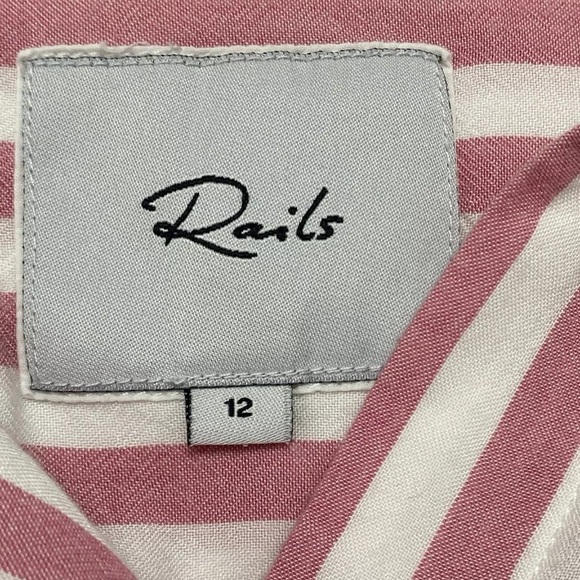 RAILS Valerie Garnet White SHIRT Girls Size 12 Long Sleeve Button Down Tie Top - Picture 5 of 8